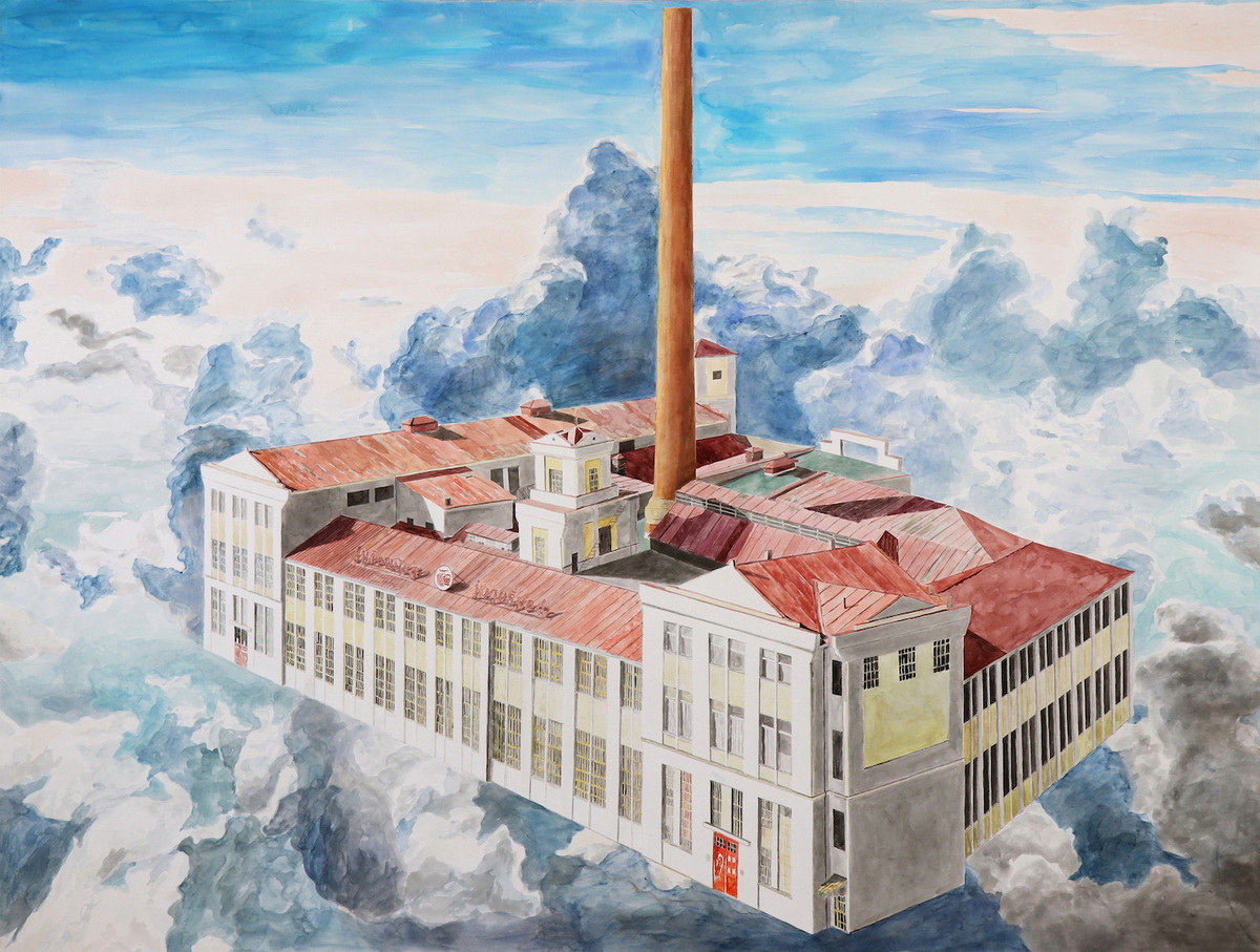 Nina Ivanović: Jugošped, 2021, akvarel na papiru, 200x150 cm
